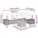 Set di Divani da Giardino da 6 Pezzi con Cuscini Grigio Polirattan Acacia - Foto miniatura 9