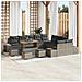 Set Divano da Giardino  14 Pezzi con Cuscini Grigio Polyrattan Acacia, Divano da Giardino  a 2 Posti con Spazio di Stoccaggio e Cuscini Grigio Polyrattan, Set da Pranzo da Giardino  a 4 Pezzi con Cuscini Grigio Polyrattan Acacia - Foto miniatura 2