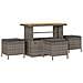 Set Divano da Giardino  14 Pezzi con Cuscini Grigio Polyrattan Acacia, Divano da Giardino  a 2 Posti con Spazio di Stoccaggio e Cuscini Grigio Polyrattan, Set da Pranzo da Giardino  a 4 Pezzi con Cuscini Grigio Polyrattan Acacia - Foto miniatura 6