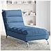 Chaise Longue con Cuscini Blu in Tessuto - Foto miniatura 2