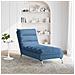 Chaise Longue con Cuscini Blu in Tessuto - Foto miniatura 3