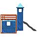 Letto a Castello con Scivolo e Tende Blu 90x200 cm - Foto miniatura 9