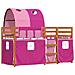 Letto a Castello senza Materasso Rosa 90x190 cm Legno di Pino - Foto miniatura 3
