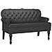Panca Chesterfield Nero 119.5 x 64.5 x 75 cm Pelle Sintetica - Foto miniatura 1