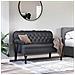 Panca Chesterfield Nero 119.5 x 64.5 x 75 cm Pelle Sintetica - Foto miniatura 3