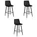 KODA STOOL Sgabello da bar in velluto nero con gambe nere x3 - Foto miniatura 1