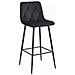 KODA STOOL Sgabello da bar in velluto nero con gambe nere x3 - Foto miniatura 2