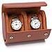 Custodia Portatile Da Viaggio Per 2 Orologi In Pelle Pu Grana Litchi Brown - Foto miniatura 1