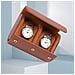 Custodia Portatile Da Viaggio Per 2 Orologi In Pelle Pu Grana Litchi Brown - Foto miniatura 3