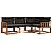 Set di divani con cuscino 4 pcs Naturale e Nero - Foto miniatura 1