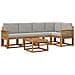 Set di divani da esterno 6 pcs Naturale e Grigio Chiaro - Foto miniatura 1