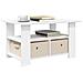 Tavolino da salotto Bianco 77 x 55 x 42 cm Legno multistrato - Foto miniatura 3
