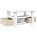 Tavolino da salotto Bianco 77 x 55 x 42 cm Legno multistrato - Foto miniatura 4