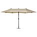 Ombrellone Grande Doppio 460 Cm In Color Grigio-beige Sibilla - Foto miniatura 5