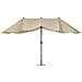 Ombrellone Grande Doppio 460 Cm In Color Grigio-beige Sibilla - Foto miniatura 11