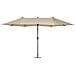 Ombrellone Grande Doppio 460 Cm In Color Grigio-beige Sibilla - Foto miniatura 13