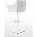 Sgabello Alto Bar Damaso I Sgabello Design Cucina Trapuntato in Tessuto con Braccioli E Schienale Imbottiti l Sedia Sgabello Bar Pub con Poggiapiedi Bianco Bianco - Foto miniatura 4