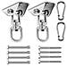 Pendini 2pcs Acciaio Inossidabile Heavy Duty Girevole A 360 Hammock Ganci 1000lb Capacit Di Calcestruzzo Insiemi Di Legno Playground Veranda Interni Esterni Sedile Trapeze Yoga Palestra - Foto miniatura 1