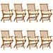 Sedie da Giardino e Cuscini Bianco Crema 8 pz Massello di Teak - Foto miniatura 1
