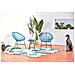 Acapulco Set Di 2 Poltrone A Forma Di Uovo + Tavolino Blu - Foto miniatura 6