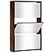 Scarpiera Con Specchio A 3 Livelli Rovere Fumo 63x17x102,5 Cm - Foto miniatura 2
