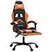 Sedia da Gaming Girevole Poggiapiedi Nero Arancione Similpelle - Foto miniatura 2