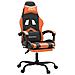Sedia da Gaming Girevole Poggiapiedi Nero Arancione Similpelle - Foto miniatura 1