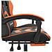 Sedia da Gaming Girevole Poggiapiedi Nero Arancione Similpelle - Foto miniatura 9