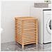 Cesto Del Bucato 45x45x65 Cm Legno Massello Di Noce - Foto miniatura 3