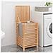 Cesto Del Bucato 45x45x65 Cm Legno Massello Di Noce - Foto miniatura 1