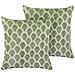 Set Di 2 Cuscini Rungia Velluto 45 X 45 Cm Verde Trama Floreale - Foto miniatura 5