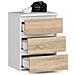 Comodino CL3, 3 cassetti, 40x35x57 cm, Colore Bianco e Sonoma Quercia - Foto miniatura 2
