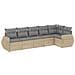 Set Divano Da Giardino 6 Pz Con Cuscini Beige In Polyrattan - Foto miniatura 1