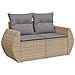 Set Divano Da Giardino 6 Pz Con Cuscini Beige In Polyrattan - Foto miniatura 2