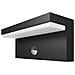 Applique Led Luce Calda 10w Lampada Con Sensore Rileva Movimento Ir Nero Ip54 - Foto miniatura 2