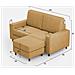 Divano Sakar 2 Posti (due Sedute Da 60cm) + Pouf Misure Esterne L. 148 P. 155 Colore Ocra - Foto miniatura 3