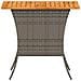 Tavolo Giardino Piano Legno Acacia Grigio 105x75x72 Polyrattan - Foto miniatura 9
