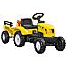 Trattore a Pedali per Bambini da 3+ Anni con Rimorchio, Rastrello, Pala e Clacson, Giallo - Foto miniatura 1