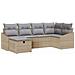 Set Divano da Giardino 6 Pezzi con Cuscini Beige Rattan Poliestere - Foto miniatura 1
