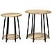 Set di 2 tavolini in legno ingegnerizzato rovere Sonoma e metallo - Foto miniatura 1