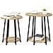 Set di 2 tavolini in legno ingegnerizzato rovere Sonoma e metallo - Foto miniatura 3