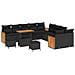 Set Divano da Giardino con cuscino 13 pcs Nero 90 x 55 x 71 cm - Foto miniatura 1