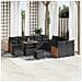 Set Divano da Giardino con cuscino 13 pcs Nero 90 x 55 x 71 cm - Foto miniatura 2