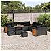 Set Divano da Giardino con cuscino 13 pcs Nero 90 x 55 x 71 cm - Foto miniatura 3