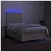Letto a Molle con Materasso e LED Crema 120x190 cm in Tessuto - Foto miniatura 4