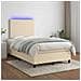 Letto a Molle con Materasso e LED Crema 120x190 cm in Tessuto - Foto miniatura 5