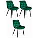 Sedia BERA - Velluto verde scuro con gambe nere x 3 - Foto miniatura 1