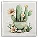 Stampa Su Tela Laccata Con Vasetto Di Cactus D, 40x40 Cm - Foto miniatura 1