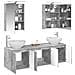 Set di Armadi da Bagno 5 pcs Grigio Cemento - Foto miniatura 3