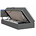 Letto con contenitore LED e materasso Grigio Scuro 90 x 200 cm - Foto miniatura 1